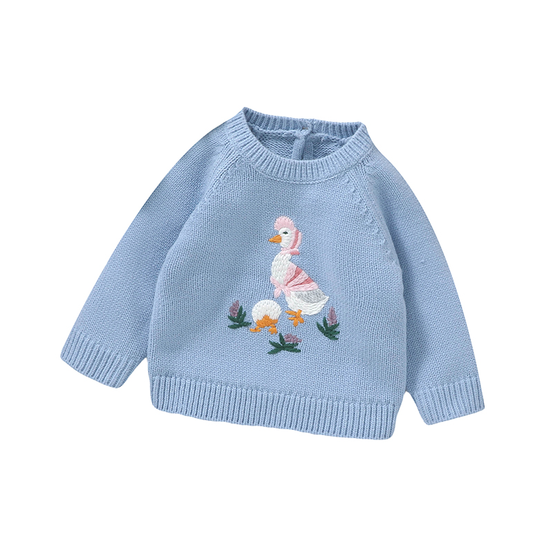 Baby Clothing Jumper - Automne bébé pull mignon brodé canard