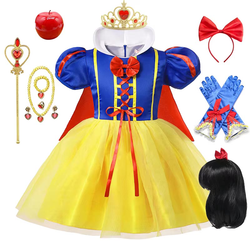 Baby Q Clothing - Robe de princesse Blanche-Neige pour enfants,