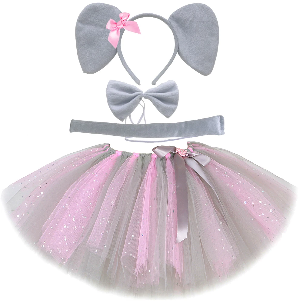 Baby Clothing Elephant - Jupe Tutu d'éléphant souris rose gris
