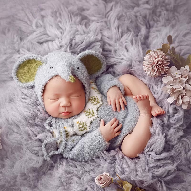Baby Clothing Elephant - Accessoires de photographie pour nouveau-nés, ensemble