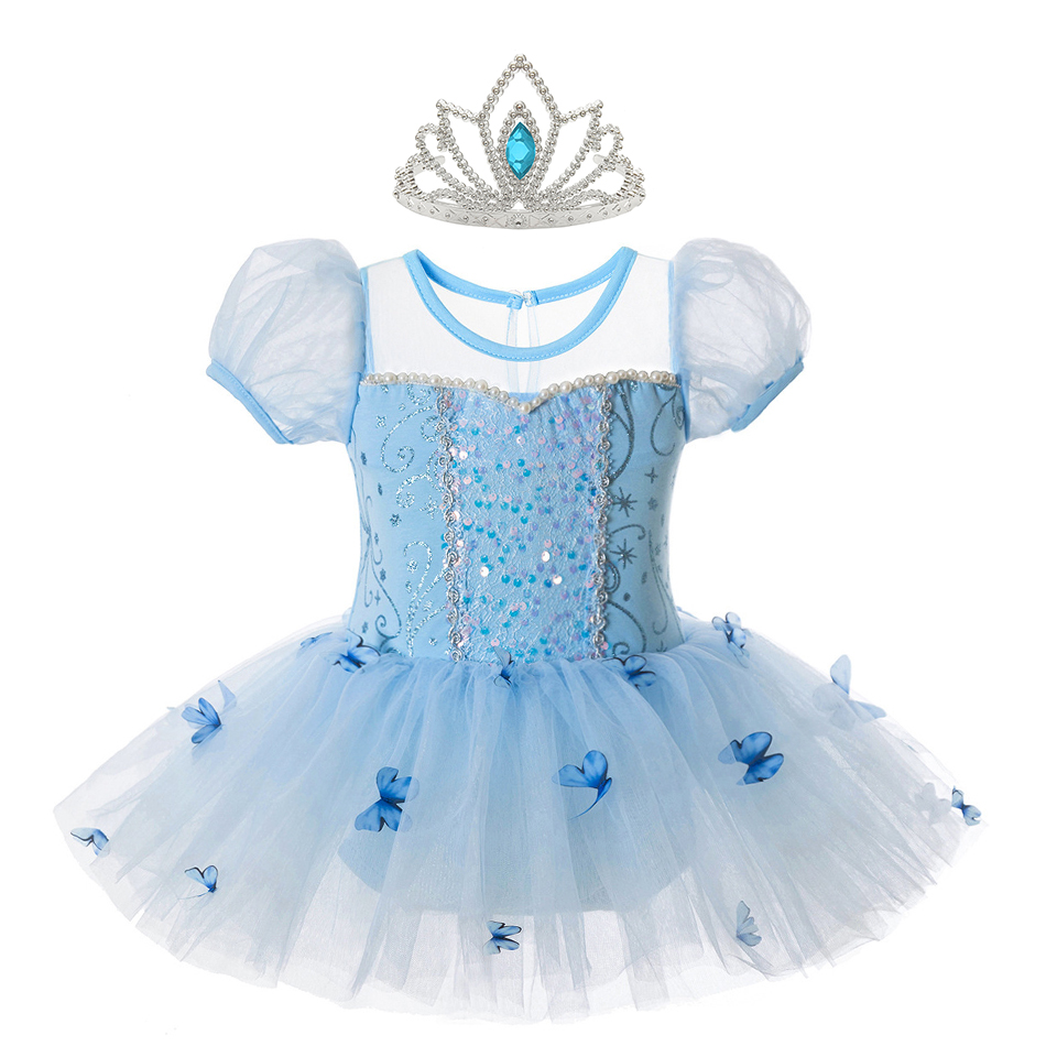 Baby Q Clothing - Robe de danse cendrillon pour filles,